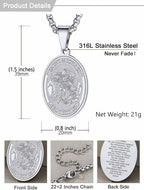 U7 St. Michael Necklace for Men Women Stainless Steel/18K Gold Plated Biblical Archangel Medal Round/Oval/Shield Patron Saint Christopher/Michael Pendant with 22" Box Chain
