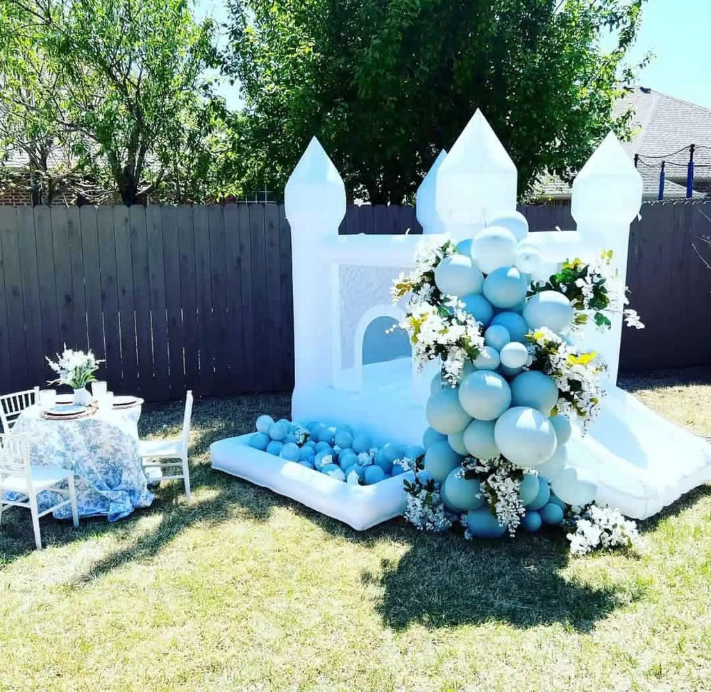 POYOUNGHU White Bounce House, House with Blower, Inflatable Bouncer, Children's Toy, Sewn Extra Thick Material for Durability
