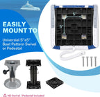 Dreizack Boat Seats 2 Packs, Folding High Back Fishing Waterproof Universal Pontoon Boat Seat Bass Tracker Boat Chairs with Stainless Steel Screws, Aluminum Hinges and Thickened Cushion