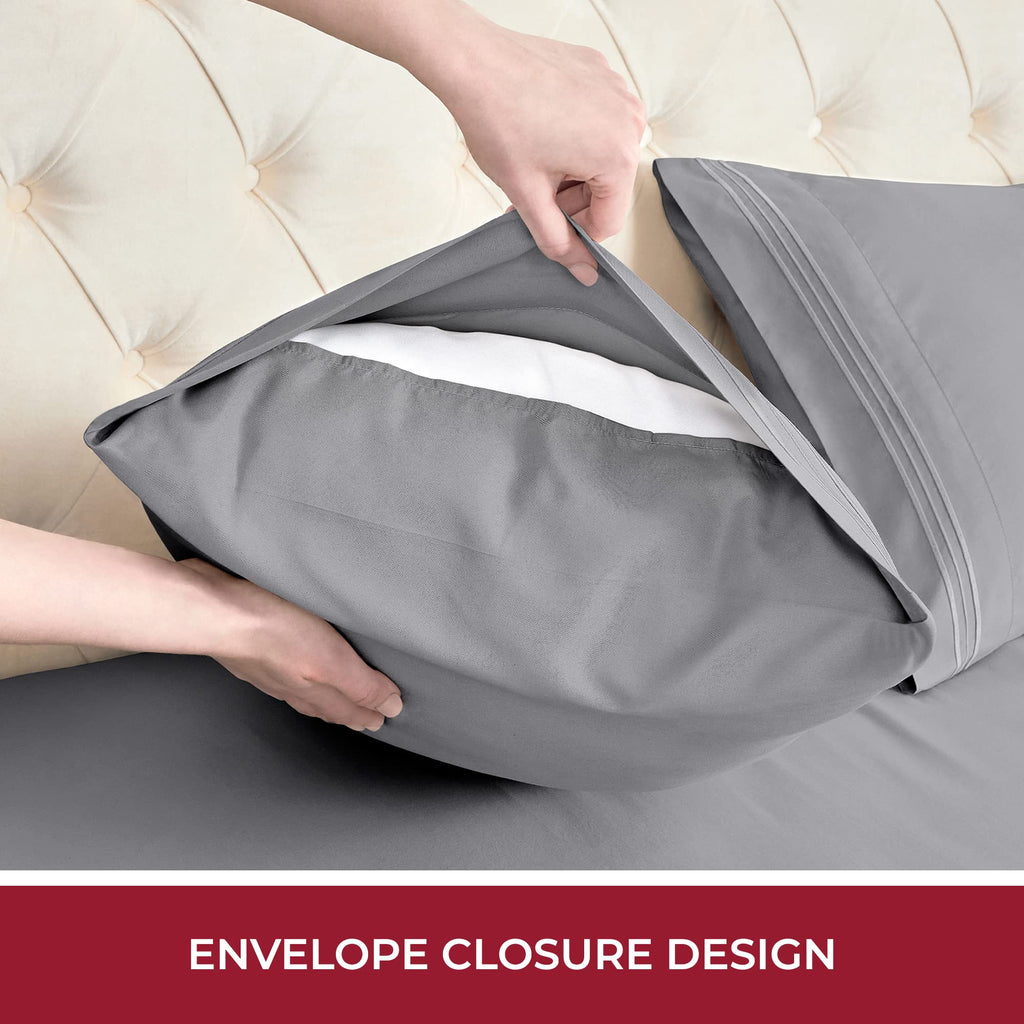 Mellanni Queen Sheets Set - 4 PC Iconic Collection Bedding Sheets & Pillowcases - Hotel Luxury, Extra Soft, Cooling Bed Sheets - for Women, Men, Kids & Teens (Queen, White)