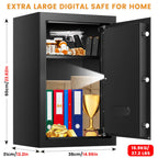 4.1 Cuft Fireproof Safe For Home Documents, Safe Box Fireproof Waterproof, Security Document Safes With Keypad Key Lock, Silent Mode, Removable Shelf, Large Digital Combination Safe For Money Jewelry