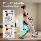 UMAY Squat Machine for Home, Foldable Exercise Equipment, Squat Rowing Machine with High-Strength Resistance Band