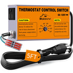 Attic Fan Thermostat-Control, Adjustable Thermostat with Overload Protector, Temperature Controlled Attic Fan, with Socket Easy to Install, Exhaust Fan Temperature Controller for Workshop, Greenhouse