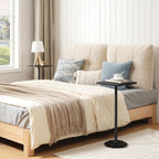 HOOBRO Small Side Table, Square Drink Table, Modern Accent End Table with Pedestal for Small Spaces in Living Room, Bedroom, Sofa Couch, Easy Assembly, Black BB171BZ01