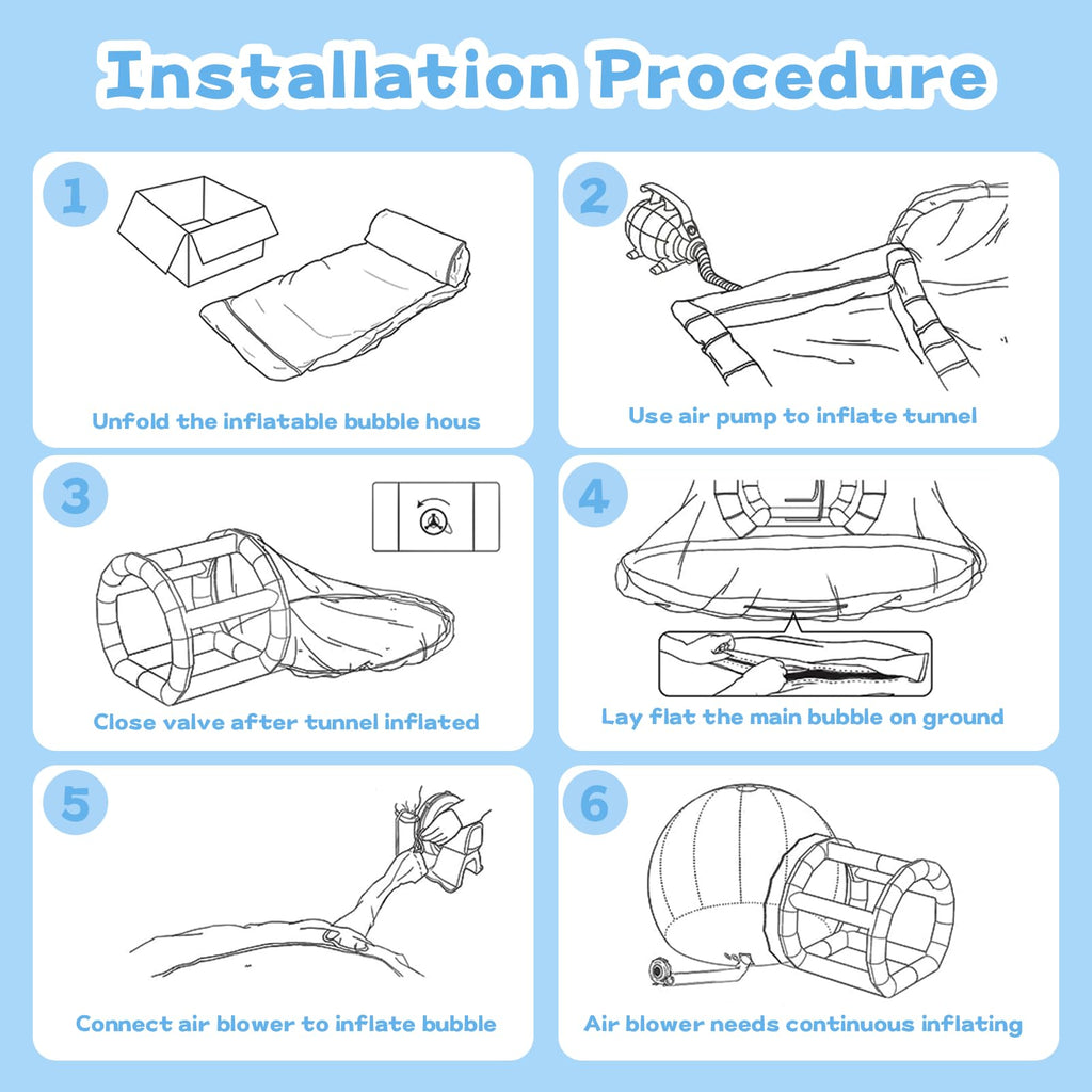 8,5FT aufblasbare Bubble-Hauskuppel für Kinder/Erwachsene, kommerzielles PVC-Bubble-Ballonzelt mit 4'L Tunnel, transparentes Outdoor-Spielplatz-Set für Garten, Geburtstag, Hochzeit, Gender Reveal