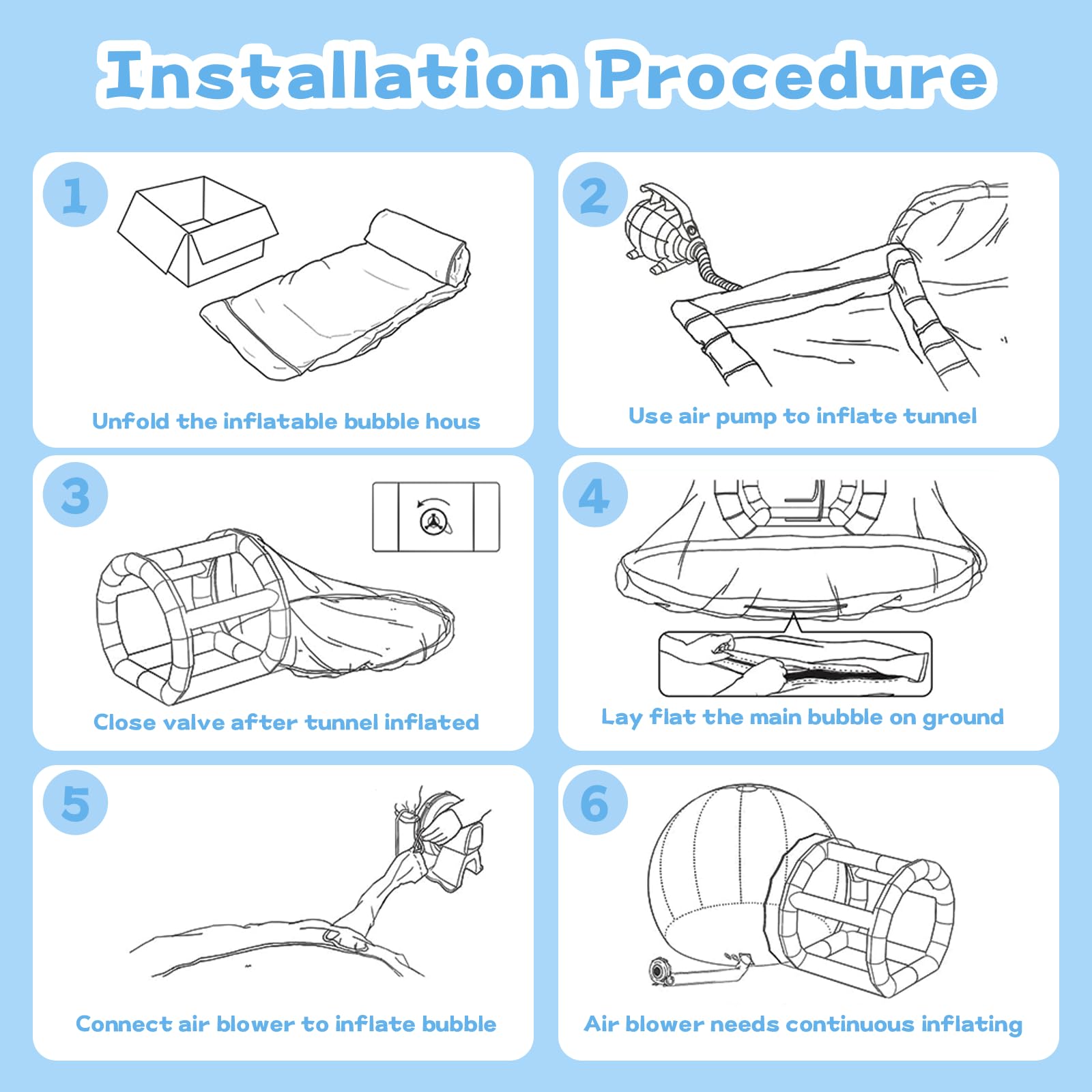 8,5FT aufblasbare Bubble-Hauskuppel für Kinder/Erwachsene, kommerzielles PVC-Bubble-Ballonzelt mit 4'L Tunnel, transparentes Outdoor-Spielplatz-Set für Garten, Geburtstag, Hochzeit, Gender Reveal