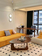 SoulNest Walnut Coffee Table Solid Wood Coffee Table Oval Triangle Morden Walnut Mid Century Pottery Barn Wooden Coffee Tables Tea Table