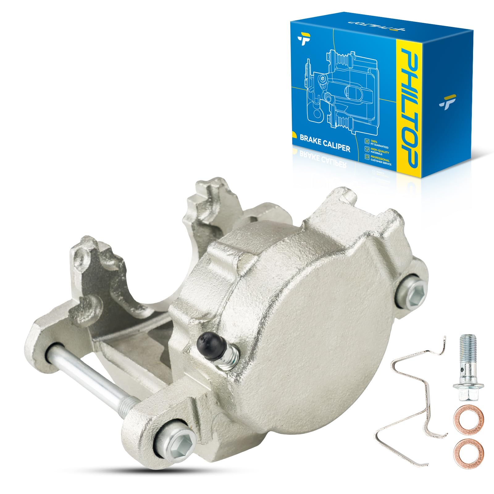 PHILTOP 18B5046 18B5047 Rear Disc Brake Caliper Assembly Fit for 2007-2017 Jeep Wrangler, 2008-2012 Jeep Liberty, 2007-2011 Dodge Nitro, 2018 Jeep Wrangler JK