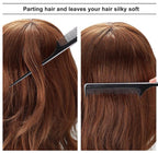 LUXXII (4 Pack) 9.25" Sturdy Rat Tail Comb Fine-tooth Hair Combs with Thin and Long Handle (Black and Brown)