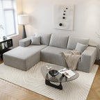 107.5" Cloud Sectional Couch with L-Shape Chaise,Modern Modular Sofa with Deep Seat, Upholstered Couches for Living Room Bedroom Apartments,No Assembly Required, (Black,Right Facing Chaise)