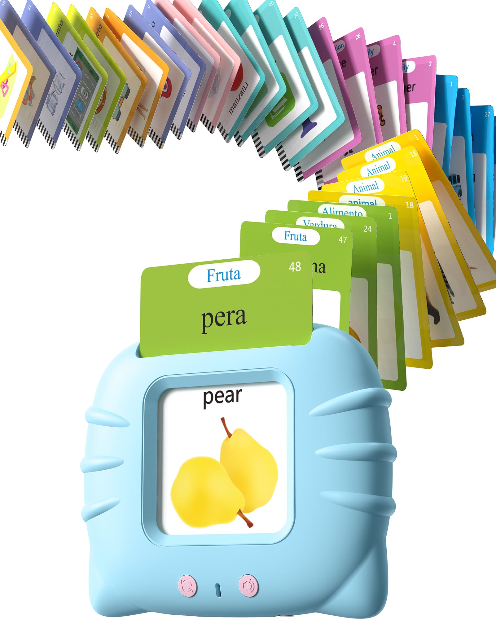 Talking Flash Cards for Toddlers 1 2 3 4 Year Olds, Montessori Language Learning with 224 Words, Pocket Speech Therapy Tools, and Speech Development Educational Playthings for Children