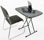 Iceberg Small Camping Personal Folding Table, Heavy Duty Utility Table, Adjustable Height, Charcoal, 19.5” L x 30” W x 28" H