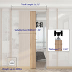 JUBEST Ensemble de quincaillerie et rail pour porte coulissante de poche de qualité commerciale 5FT, quincaillerie pour porte coulissante 56,7", durable et fluide, facile à installer