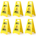 2-Pack Caution Wet Floor Sign,17.5" Height,Bright Yellow Double-Sided Folding A-Shaped Frame Design, Bilingual Caution Message