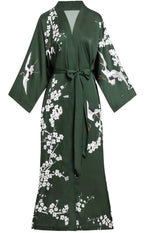 Aensso Long Soft Lightweight Silky Kimonos Robes for Women, Luxury Japanese Floral Womens Kimono Robe