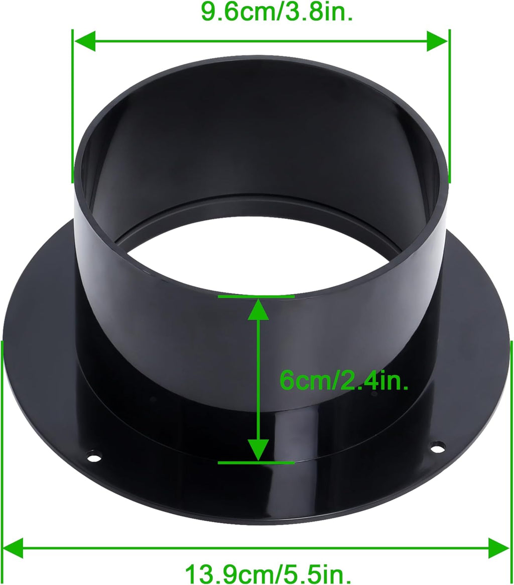 Duct Connector Flange 4 inch by Wadoy, 4 Pack ABS Quality Air Conditioner Exhaust Hose Flange Wall Mount for Heating Cooling Ventilation HVAC System Dryer Vent Wall Plate