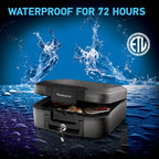 SentrySafe Grigio Carbone Cassaforte Ignifuga e Impermeabile con Serratura a Chiave, Baule Portatile per Denaro, Passaporto, 0.28 Piedi Cubici, 6.6 x 15.4 x 14.3 Pollici, CHW20221