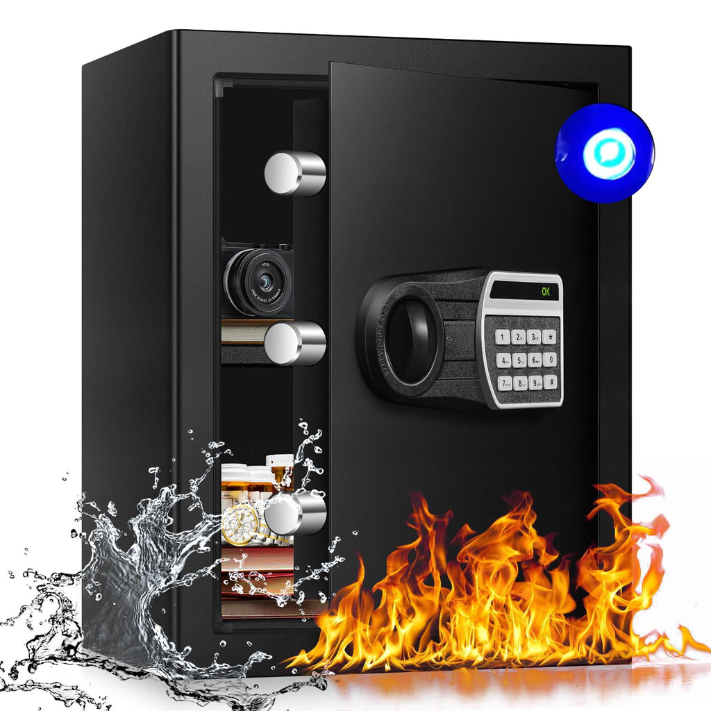 ToruKeep Cassaforte Ignifuga da 2,4 Cub per Documenti Domestici, Cassaforti per Casa Ignifughe e Impermeabili con Serratura a Combinazione Digitale, Cassaforte Ignifuga con Ripiano Rimovibile, Luce Sensore