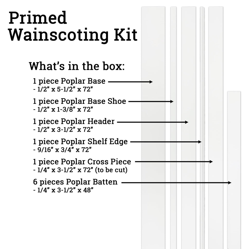 The Millwork Outlet Primed Board and Batten Wainscoting Kit