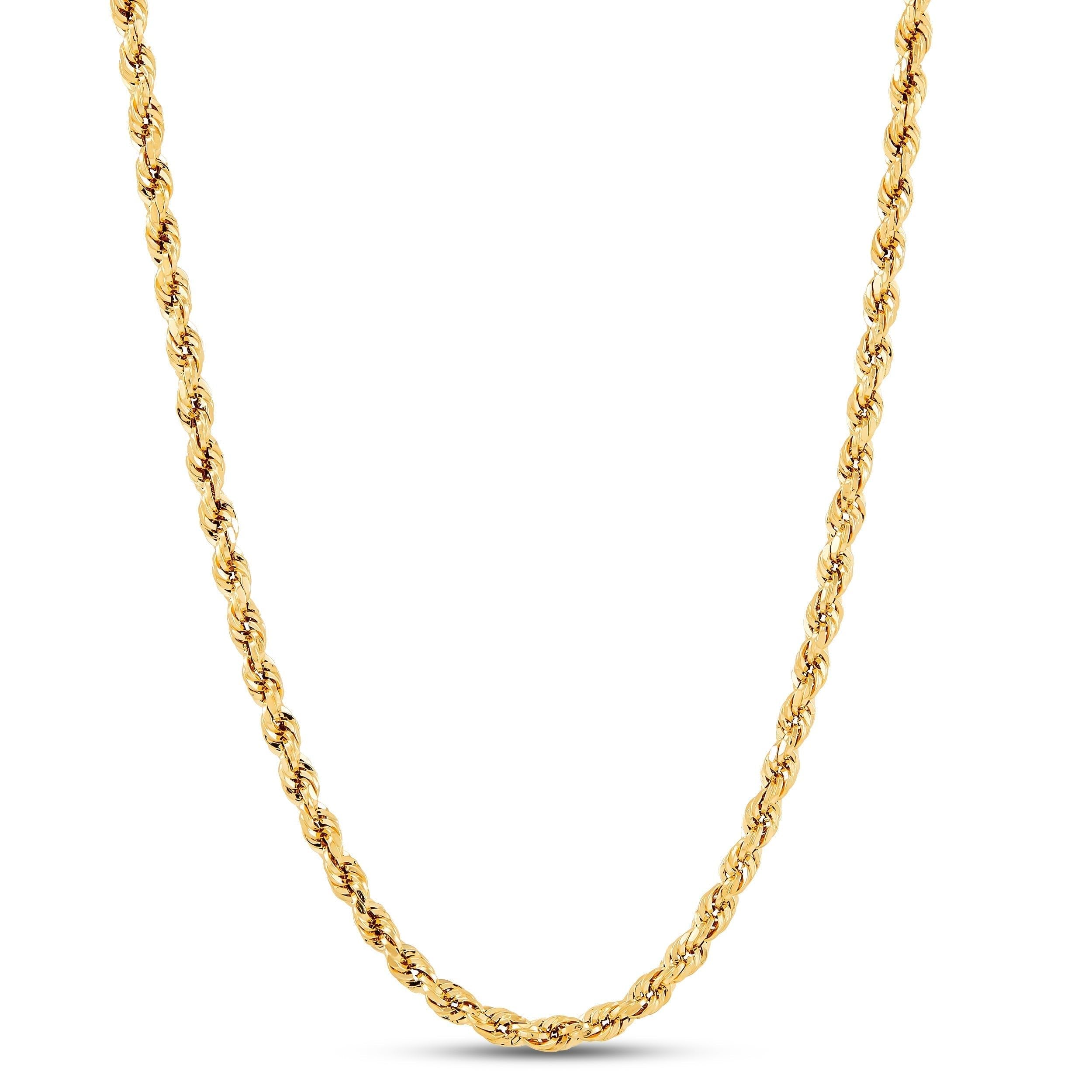 COLLANA A CORDA IN ORO GIALLO MASSICCIO 10K ITALIANO VERO SHOP WGS PER UOMINI E DONNE TAGLIO DIAMANTE RAGGIANTE CON CHIUSURA A GRANCHIO 10K GIOIELLI IN ORO VERO (18 POLLICI, 1,5MM)
