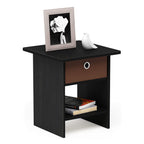 Furinno Andrey Set of 2 End Table / Side Table / Night Stand / Bedside Table with Bin Drawer, French Oak Grey