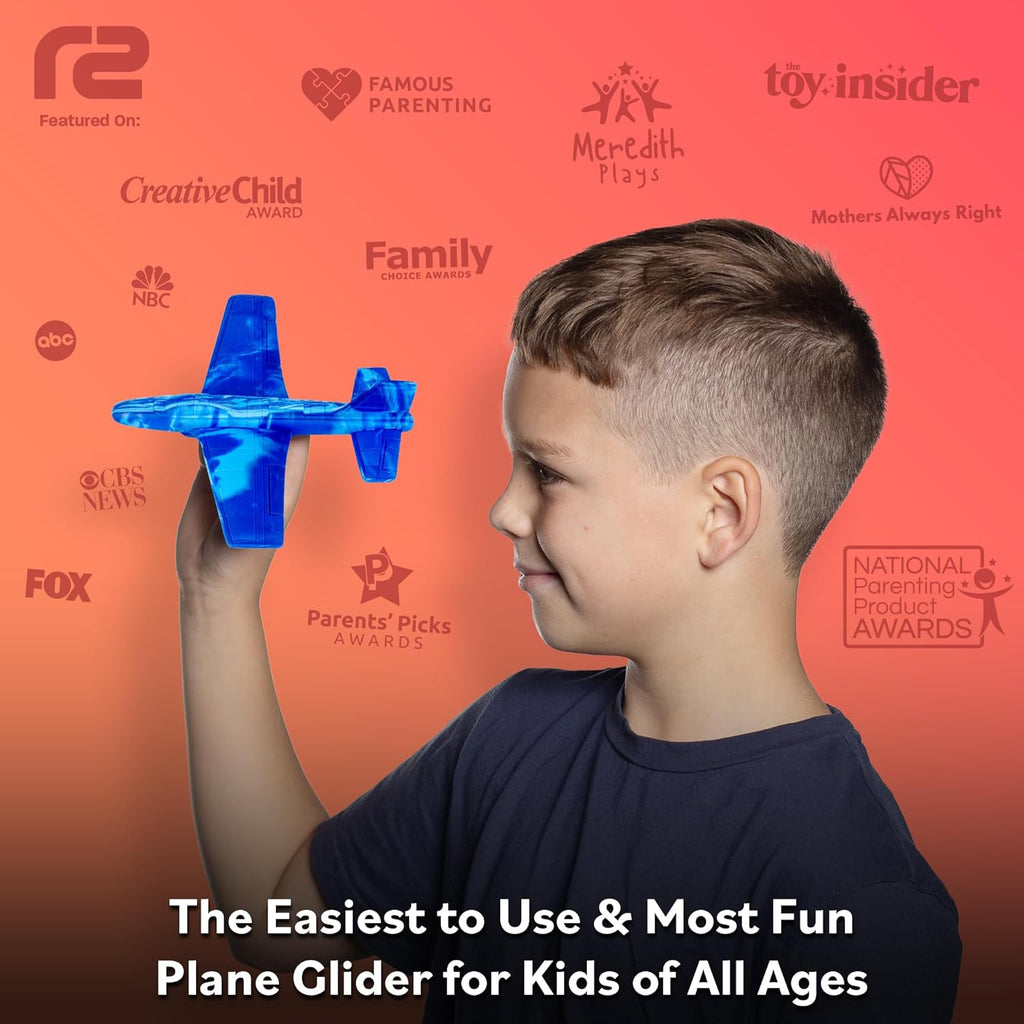 Airplane Toy Foam Airplanes for Kids - Best Easter Stuffers for Boys & Girls - Easy Throwing Air Planes - Gift Idea Toy Games - Styrofoam Plane Glider - Great Gifts for Ages 4 5 6 7 8 9+ Year Old