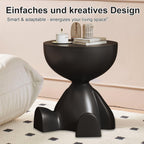 Mini Side Table, Circle Coffee Table, Nightstand, Mini End Tables Accent Living Room Bedroom Balcony Office, Bedside Home Decor for Living Room, Bedroom, Small Spaces, Easy Assembly (Black)