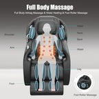 Real Relax 2024 Massage Chair, Full Body Zero Gravity SL-Track Shiatsu Massage Recliner Chair with Heat Body Scan Bluetooth Foot Roller APP Control, Favor-06 All Black