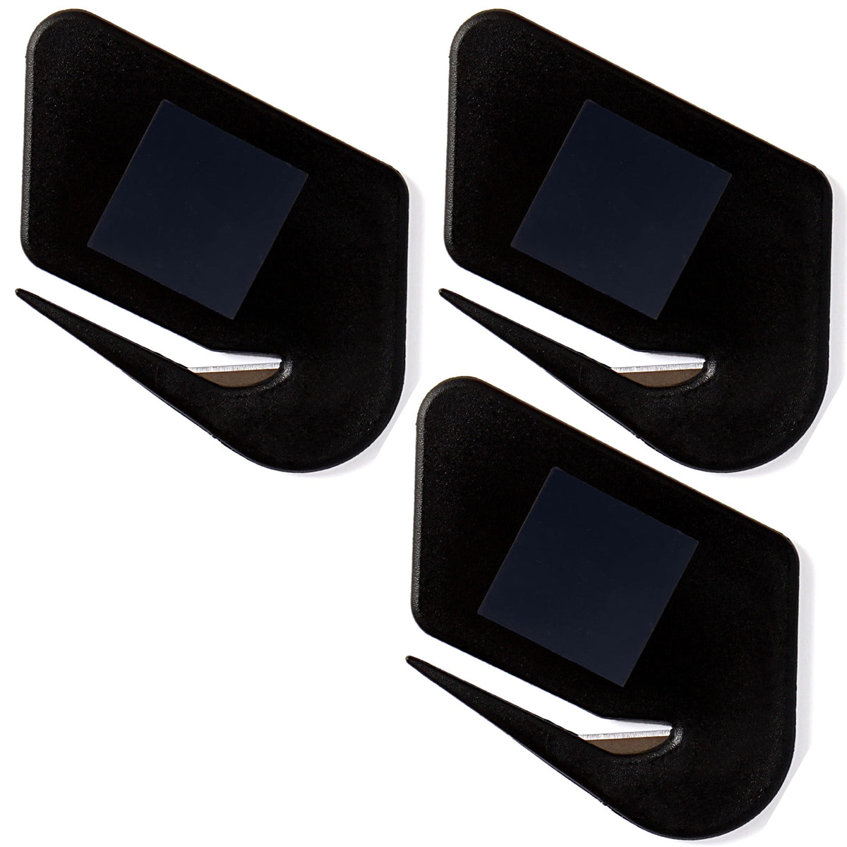 Magnetisk brevåbner til kuverter, 3 stk., kuvertåbner skærer, poståbner klinge med magnet, brevåbner til kvinder, kuvertskærer (sort)