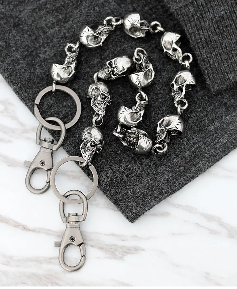 thumbnail interactive-video image 1 of Miglaja Wallet Chain 60cm - Punk Style Metal Chain For Jeans & Biker Pants Accessories 1 of 11