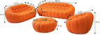 JACH Bubble Sofa Curved Couch Set, Comfy Upholstered Sofa, Mesh Fabric 3D Honeycomb Shape Modern Couches for Living Room, Apartment (Orange, 1 Seater, 2 Seater, 3 Seater, Ottoman)