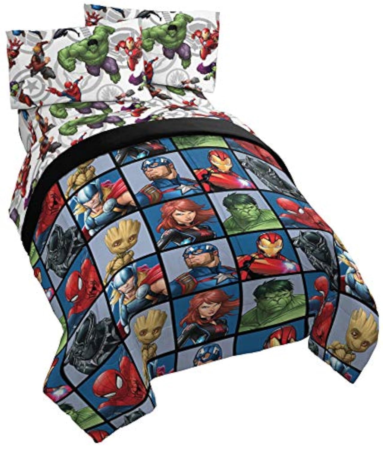 Jay Franco Minecraft Monster Hunters 4 Piece Twin Bed Set - Includes Reversible Comforter & Sheet Set - Bedding Features Creeper - Super Soft Fade Resistant Microfiber (Official Minecraft Product)