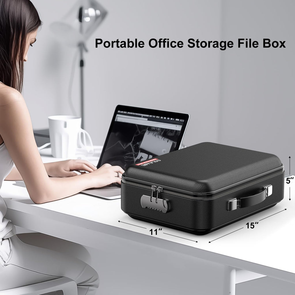 Colcase Fireproof Case COLCASE Fireproof Document Box, Hard Case Fireproof Box with Lock Hard ...