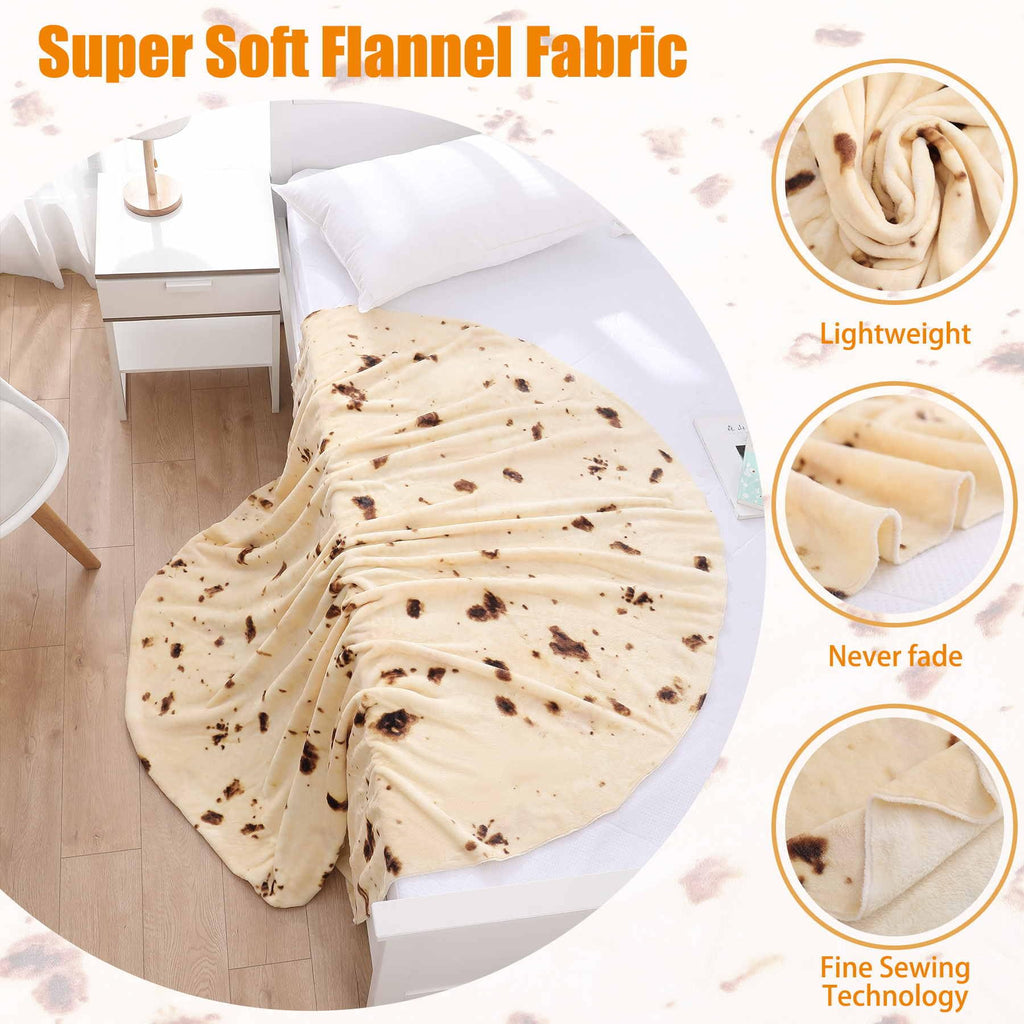 پتو بوریتو ترتیلا هدیه خنده‌دار برای کودکان، نوپاها و حیوانات خانگی، فلانل فوق‌العاده نرم 300GSM، نوآورانه، بامزه، واقعی، غذای مکزیکی تاکو، پتو گرد، هدیه شوخی فیل سفید 41 اینچ