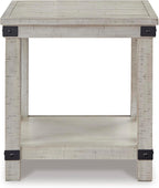 Signature Design by Ashley Carynhurst Rustic Farmhouse End Table, Whitewash