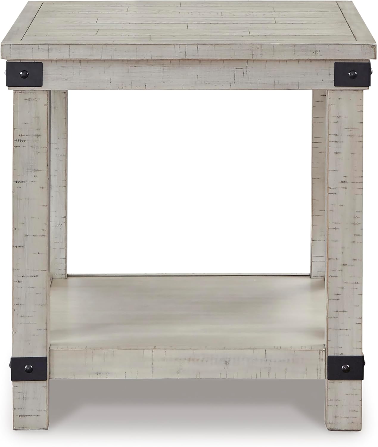 Signature Design by Ashley Carynhurst Rustic Farmhouse End Table, Whitewash