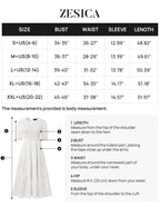 ZESICA Women's 2024 Summer Short Puff Sleeve Crewneck Smocked Floral Lace Flowy A Line Tiered Maxi Dresses,White,Medium
