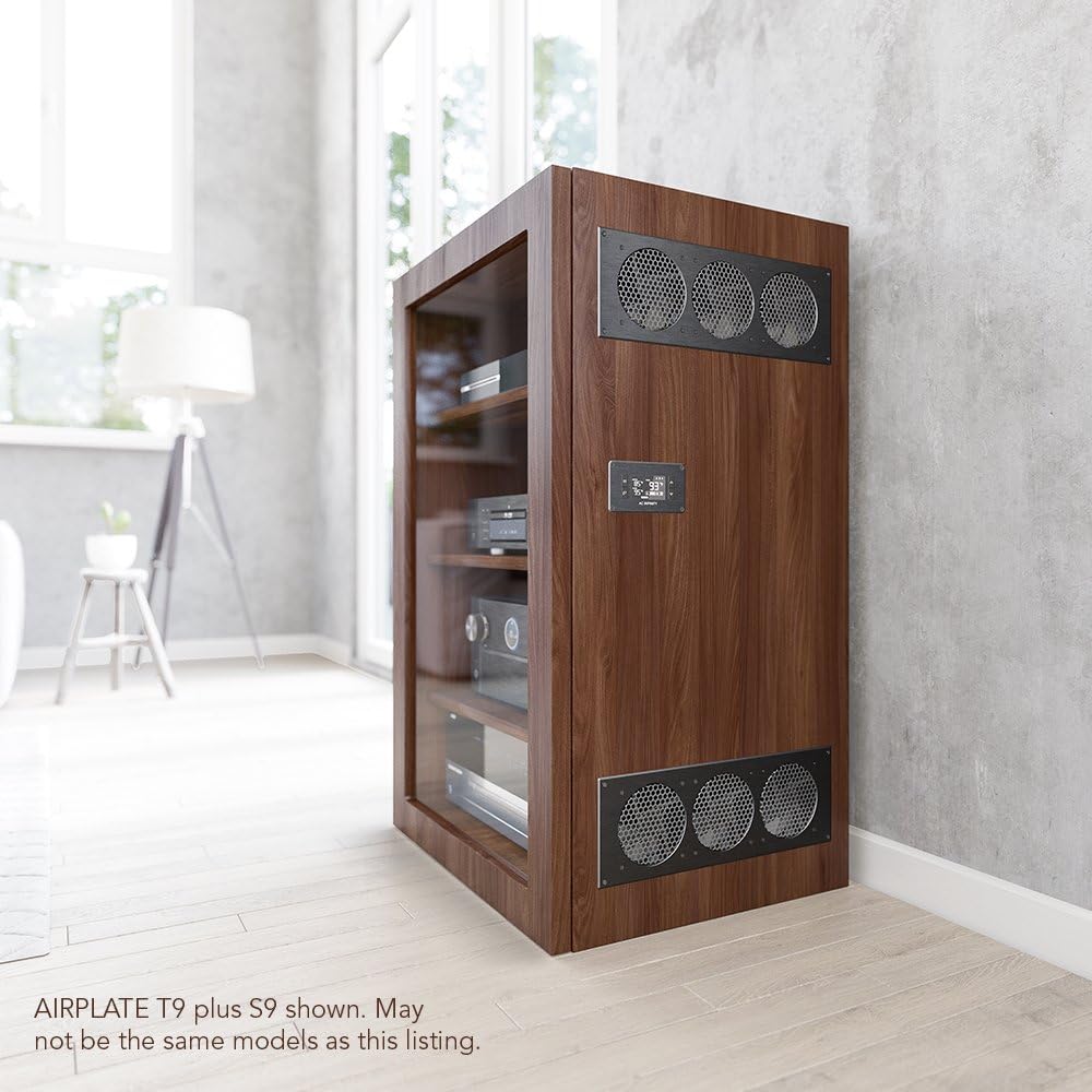 AC Infinity AIRPLATE T9, Quiet Cooling Fan System 18" with Thermostat Control, for Home Theater AV Cabinets