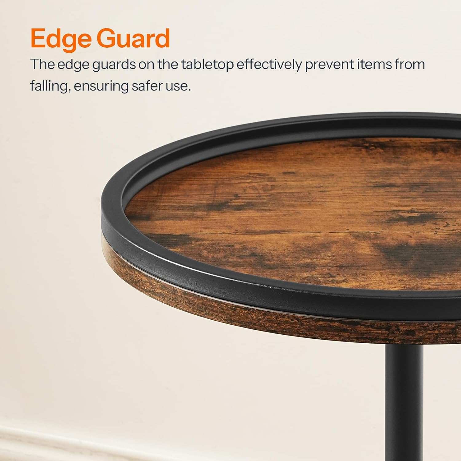 HOOBRO Small Coffee Table Set of 2, Round Coffee Side Table with Wooden Pedestal, Modern Accent End Tables for Living Room, Bedroom, Rustic Brown BF170BZ01