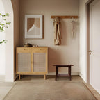 Graceware Teak Shower Bench, Shower Benches for Inside Shower to Sit on, Bathroom Bench Waterproof, Wood Shower Bench, Bench Seat for Bathroom and Entrance (Wooden Pattern, 22"×13"×19")