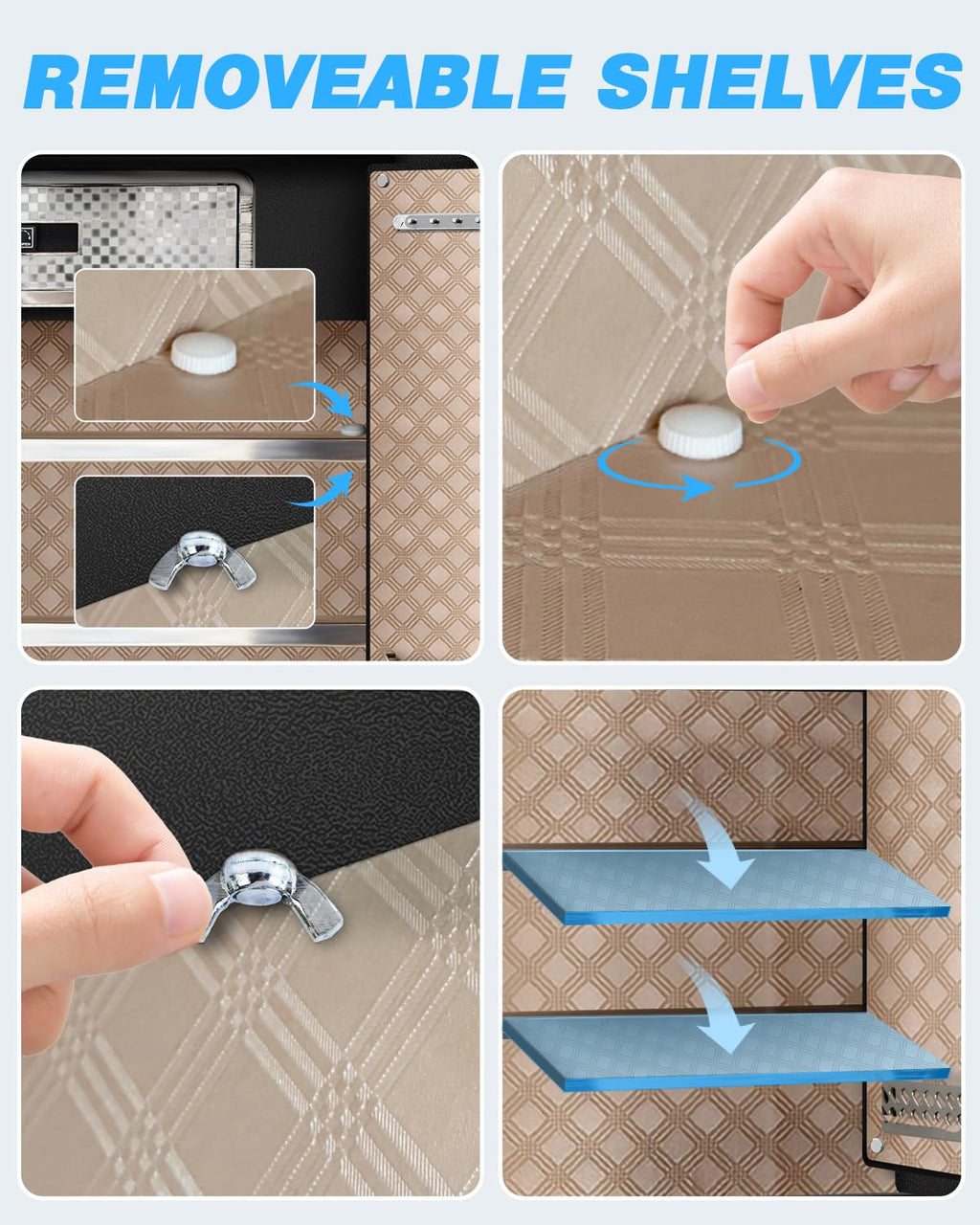 HOLOJOY Stor brandsikker vandtæt pengeskabsboks til hjemmekontordokumenter - 9,0 Cu Ft Heavy Duty stål LCD-skærm Digital sikkerhedsboks med LED-lys, aftagelig hylde til penge Smykker værdigenstande