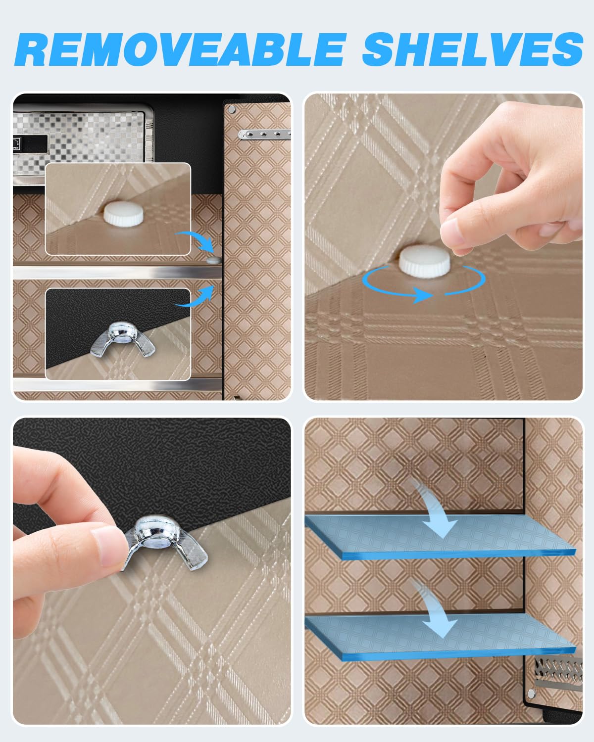 HOLOJOY Stor brandsikker vandtæt pengeskabsboks til hjemmekontordokumenter - 9,0 Cu Ft Heavy Duty stål LCD-skærm Digital sikkerhedsboks med LED-lys, aftagelig hylde til penge Smykker værdigenstande