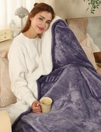 Coperta Elettrica Riscaldata Plaid con 5 Livelli di Riscaldamento e Spegnimento Automatico dopo 4 Ore, Plaid Riscaldato 50"x60" con Certificazione ETL e FCC per Casa e Ufficio, Lavabile in Lavatrice, Grigio Scuro