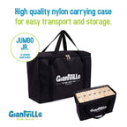 ジャイアントビル ジャイアントタンブリングティンバーおもちゃ - プレミアムパイン材の実物大ブロックタワー - 大きな床/ボード用屋内外ヤードゲーム 子供と大人向け - 56ピース＋持ち運び/収納バッグ付き - 4フィート以上に成長