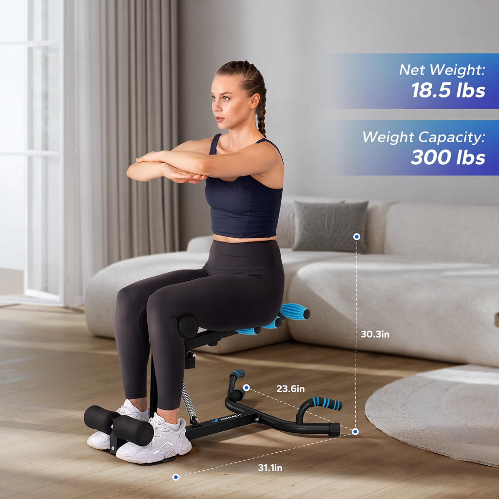 MERACH Deep Squat Machine for Women, Adjustable Glutes Trainer Machine, Core Leg Push Up Workout Machine for Home Gym