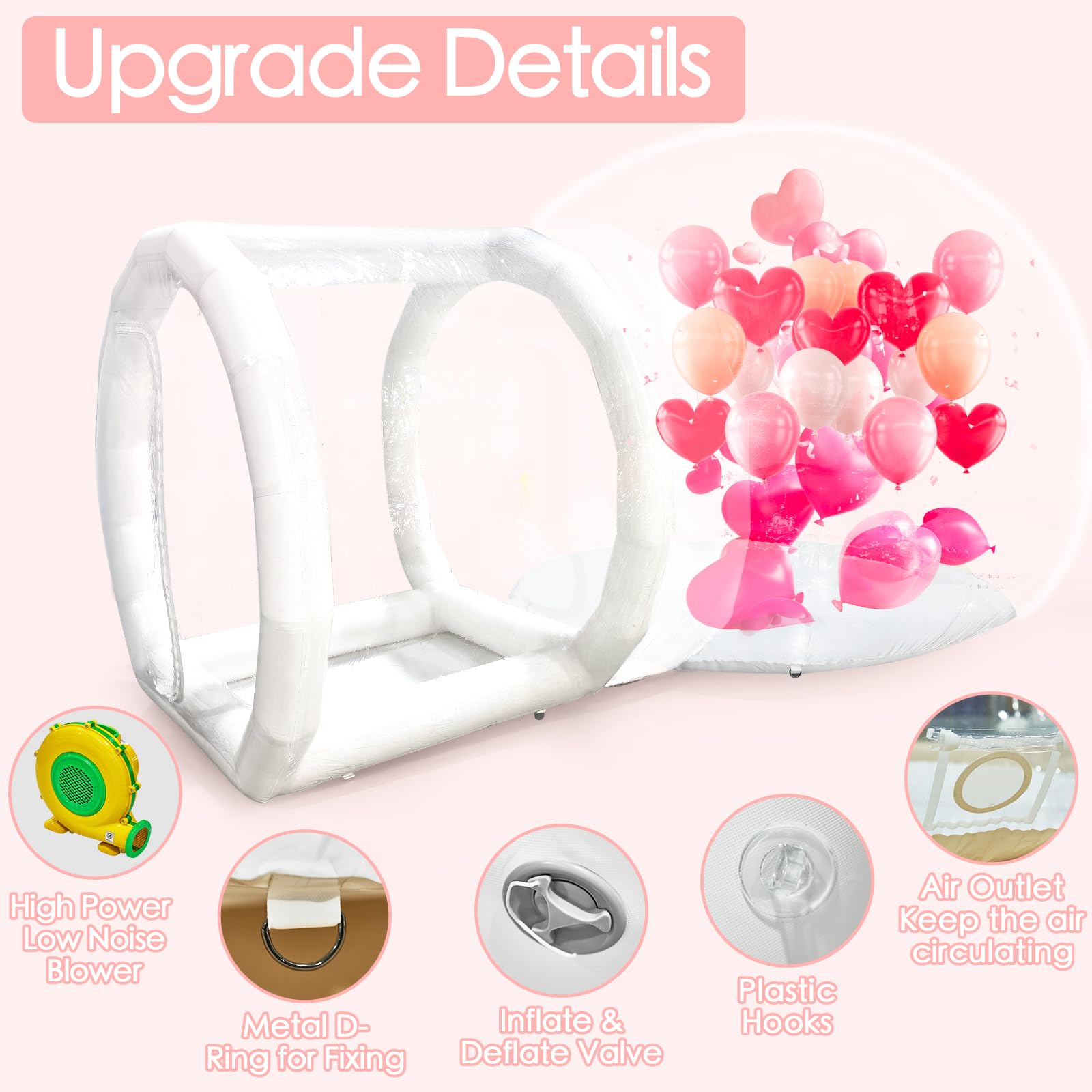 10FT Bubble House, Clear Balloon House for Party, PVC Bubble House Dome Inflatable for Kids, Inflatable Bubble House Perfect for Indoor Outdoor Kids Party Celebrations Party Rental Equipment