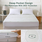 Premium 100% Waterproof King Mattress Protector, Breathable Mattress Cover King Size Bed, 3D Air Fabric Cooling Bed Pad Cover, Deep Pocket 8"-21"