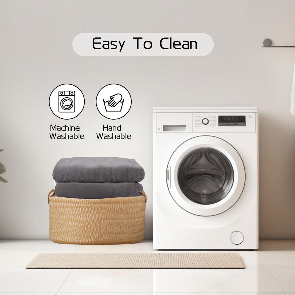 Coperta Elettrica Riscaldata 72"x84" Taglia Completa, Morbido Pile di Corallo con 4 Livelli di Riscaldamento e Spegnimento Automatico dopo 10 Ore, Lavabile in Lavatrice, Tessuto Morbido e Accogliente per la Casa, Grigio Scuro