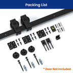 SMARTSTANDARD 5ft/60'' Bi-Folding Sliding Barn Door Hardware Kit, Bifold Barn Door Hardware Kit Heavy Duty Sturdy Side Mounted for 2 Doors -Smoothly and Quietly -Easy to Install, Fit 56" Door, No Door