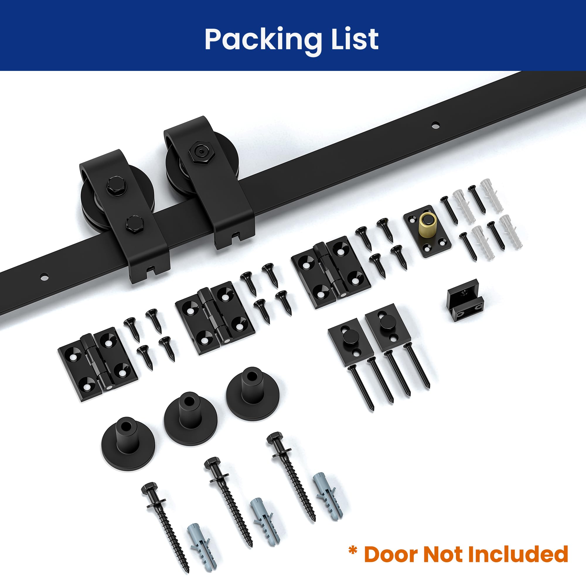 SMARTSTANDARD 5ft/60'' Bi-Folding Sliding Barn Door Hardware Kit, Bifold Barn Door Hardware Kit Heavy Duty Sturdy Side Mounted for 2 Doors -Smoothly and Quietly -Easy to Install, Fit 56" Door, No Door